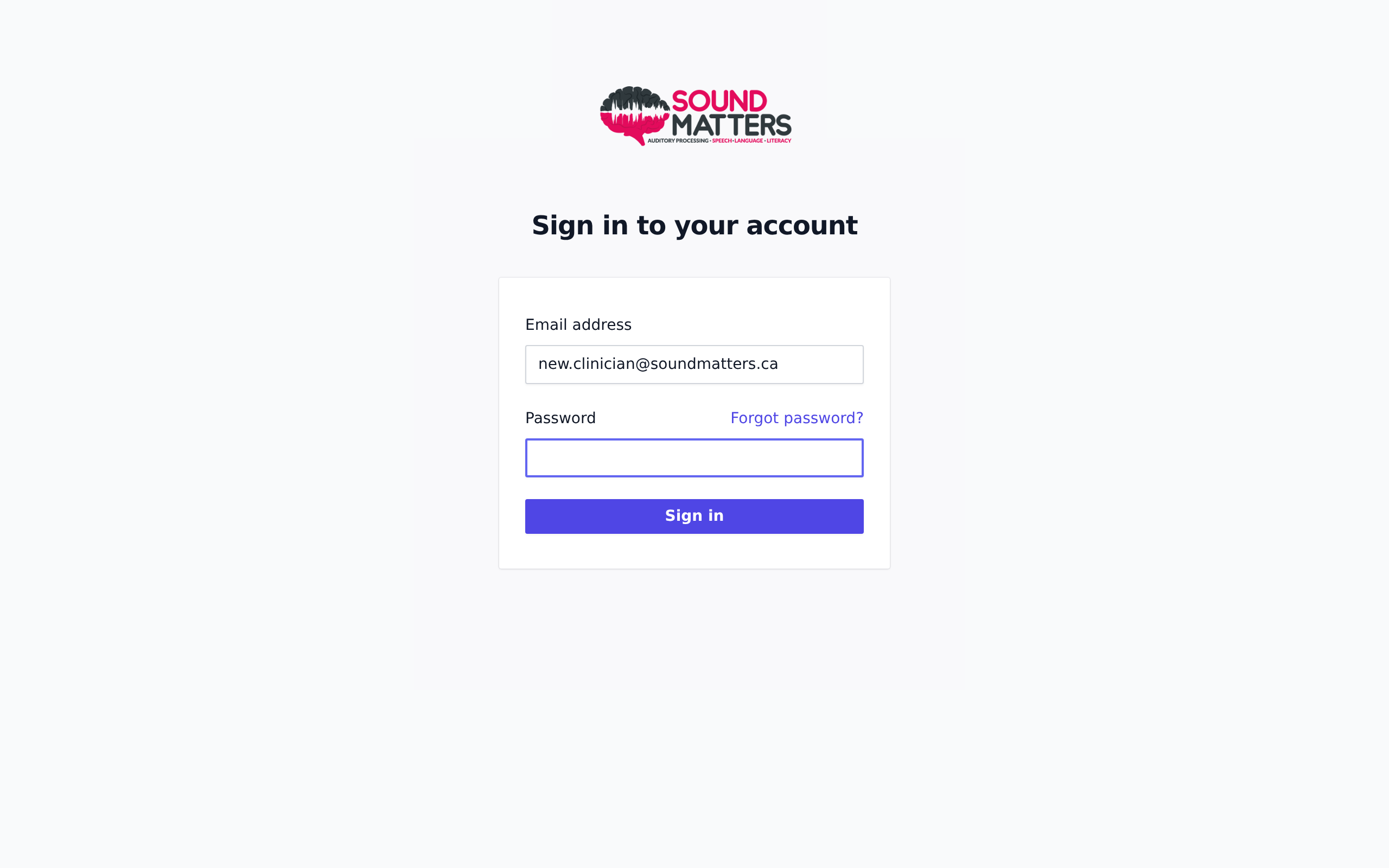 Screenshot for step 2: Enter the email address your account was created under. Use the same address where you received the welcome email.