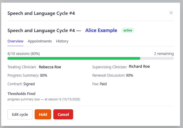 Screenshot for step 5: Close, complete, or discontinue the case only when the clinical episode is finished and the related cycle/reporting work is complete.