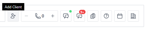 Screenshot for step 2: For a new client, use Quick Add Client from the top banner or the client page action. Enter the required demographics and contact details, then save.