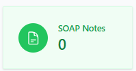 Screenshot for step 4: ‘SOAP Notes’ (green) is treated appointments that still need a note written. Click to jump straight to the oldest outstanding SOAP.