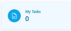 Screenshot for step 2: ‘My Tasks’ (sky) counts todos assigned directly to you — ad-hoc items a manager or clinician has dropped in your queue. Click to open the full task list.
