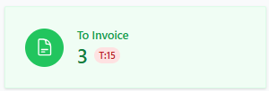 Screenshot for step 8: ‘To Invoice’ (green) is treated appointments with an approved SOAP that haven’t been invoiced yet. Click to open the invoicing queue — you can invoice one or bundle several for the same payer.